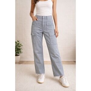 Madewell Pants Womens 26 Cargo Relaxed Utility Gray Skater Grunge Hip Hop